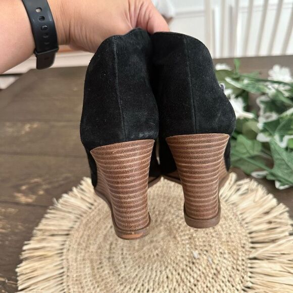 1. State Kaleb Wedge Womens Anke Bootie Black  Suede Low Cut Wedge Bootie 9M/40 - Picture 5 of 10